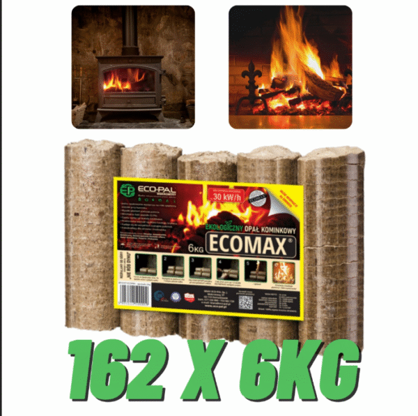 ECOMAX ekologiczny opał kominkowy PREMIUM – paleta 972 kg